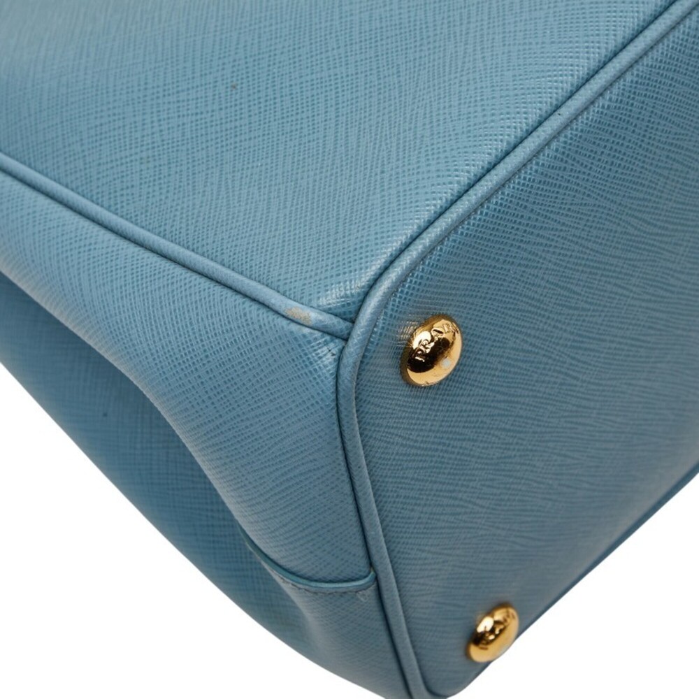 PRADA Blue Leather Saffiano Shoulder Bag - Picture 7 of 14